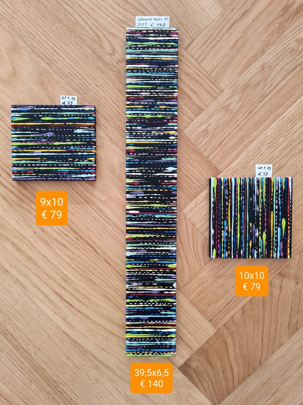 Coloured lines 72 erhältlich, 71 SOLD, 73 SOLD.